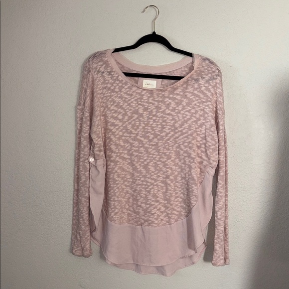 Anthropologie Deletta Blush Nubby Circle Tee - Picture 6 of 7